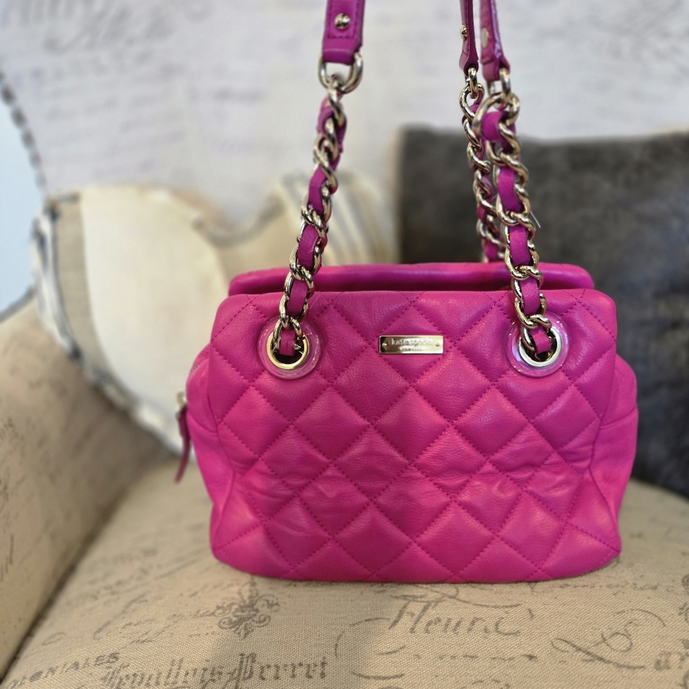 Kate Spade New York Gold Coast Maryanne Quilted Leather Shoulder Bag in Pink - Picture 5 of 17